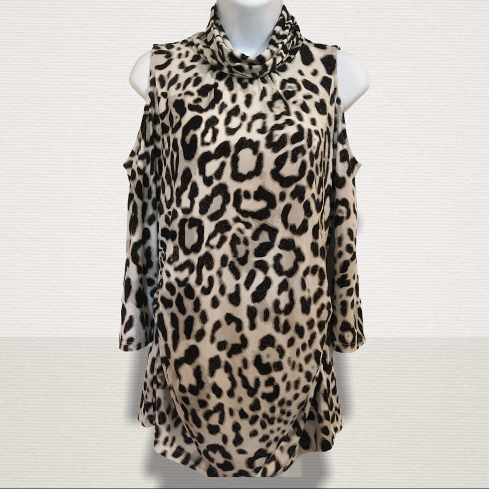 3 for $30 NY&CO Animal Print Cold Shoulder Top